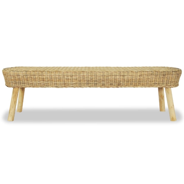 Panca da Ingresso 110x35x45 cm in Rattan Naturale