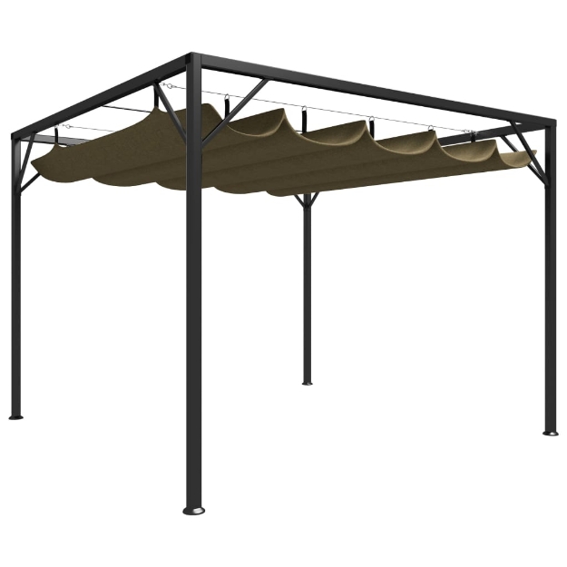 Gazebo da Giardino con Tetto Retrattile 3x3 m Talpa 180 g/m²