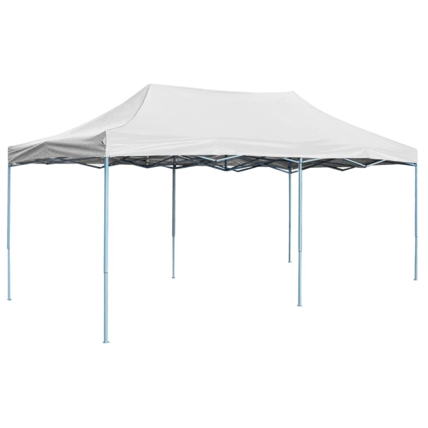 Gazebo Professionale Pieghevole 3x6 m Acciaio Bianco