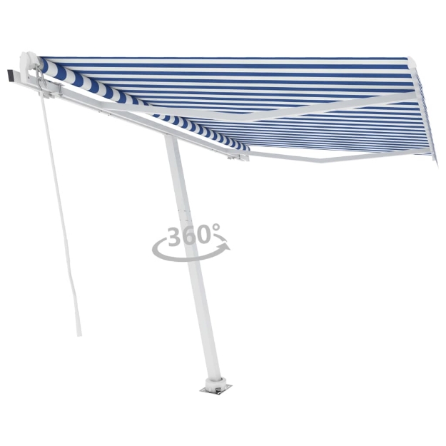 Tenda da Sole Retrattile Manuale 300x250 cm Blu e Bianca