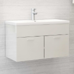 Mobile Bagno con Lavabo Integrato Bianco Lucido in Truciolato