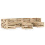 Set Divani da Giardino 8 pz in Legno di Pino Impregnato Verde