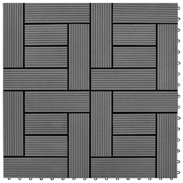 Piastrelle per Decking 22 pz 30x30cm 2mq in WPC Grigio