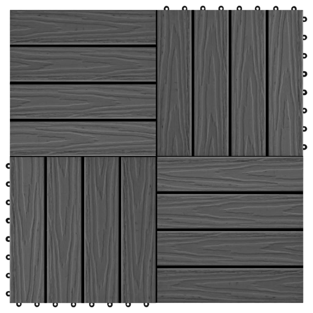 Piastrella Decking in WPC 11 pz 30x30 cm 1 sqm Nero