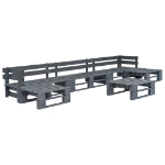 Set Divani da Giardino con Pallet 6 pz in Legno Grigio