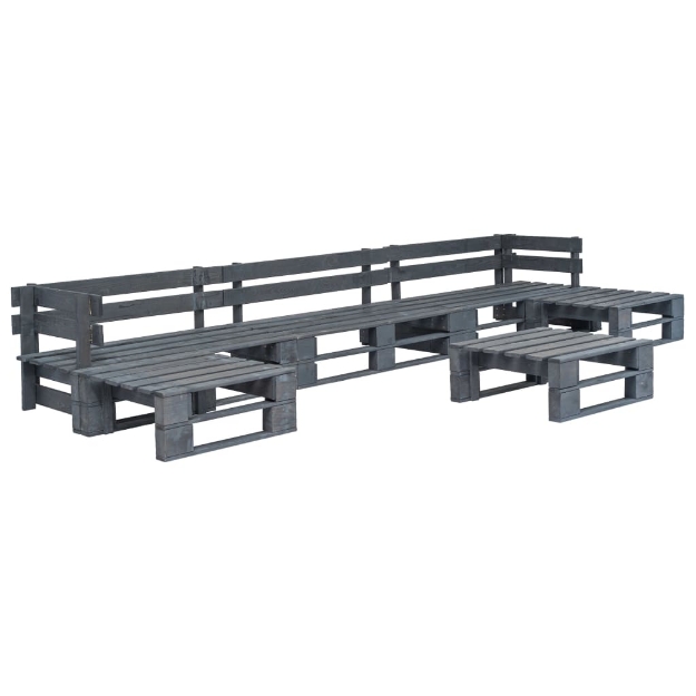 Set Divani da Giardino con Pallet 6 pz in Legno Grigio