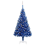 Set Albero Natale Artificiale con LED e Palline Blu 240 cm PVC