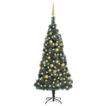 Albero Natale Artificiale LED e Palline Verde 150cm PVC e PE