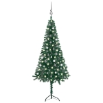 Albero Natale Angolare con LED e Palline Verde 240cm PVC