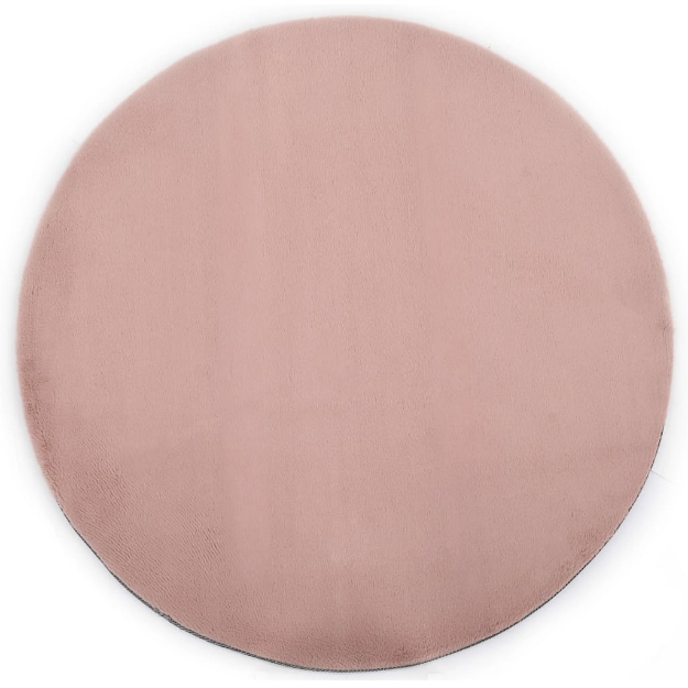 Tappeto 80 cm Pelliccia di Coniglio Sintetica Rosa Antico