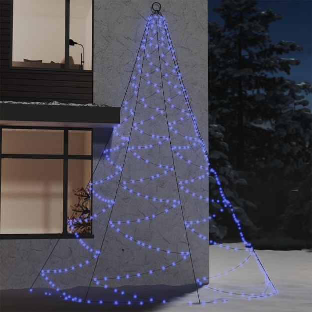 Albero Parete Gancio Metallico 720 LED Blu 5 m Interno Esterno