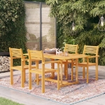 Set da Pranzo da Giardino 5 pz in Legno Massello di Teak