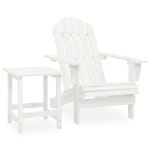 Sedia Adirondack da Giardino con Tavolo Abete Massello Bianco