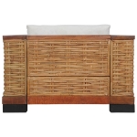 Poltrona con Cuscini in Rattan Naturale Marrone