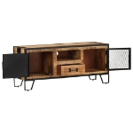 Mobile Porta TV 110x31x46 cm in Legno di Mango Grezzo