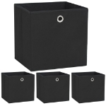 Set Contenitori 4 pz Tessuto non Intrecciato 32x32x32 cm Nero