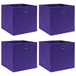 Contenitori 4 pz in Tessuto non Tessuto 28x28x28 cm Viola