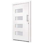 Porta d'Ingresso in Alluminio e PVC Bianco 100x200 cm