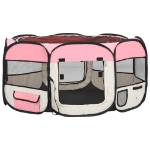 Box per Cani Pieghevole con Borsa Trasporto Rosa 145x145x61 cm