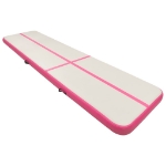 Tappetino Ginnastica Gonfiabile con Pompa 600x100x15cm PVC Rosa