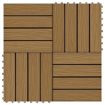 Piastrella Decking in WPC 11 pz 30x30 cm 1 sqm Colore Teak