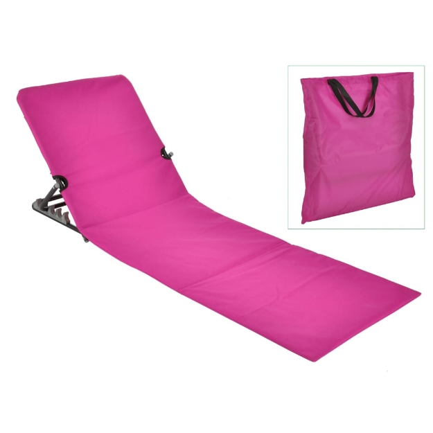 HI Sedia a Stuoia da Spiaggia Pieghevole PVC Rosa