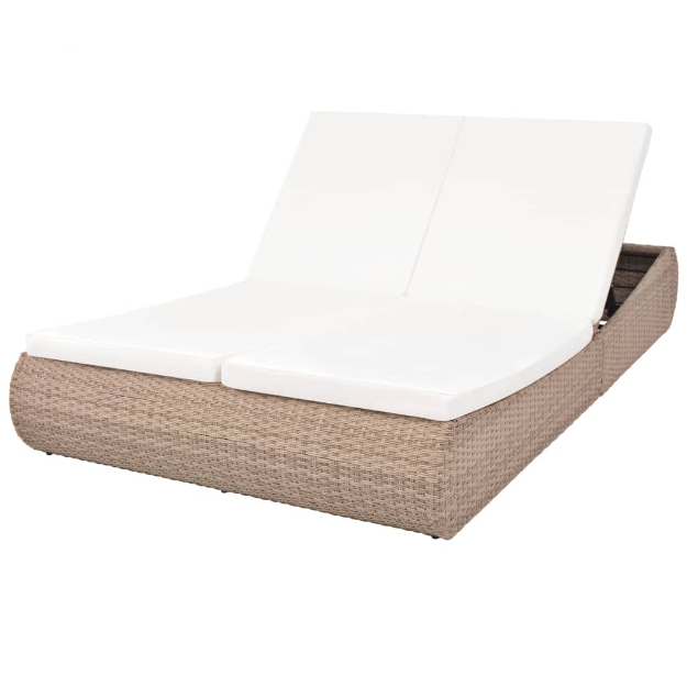 Lettino Prendisole in Polyrattan Beige