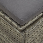 Lettino Prendisole Trasformabile con Cuscino Polyrattan Grigio