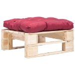 Divano da Giardino a Pallet e Cuscino Rosso in Legno Naturale