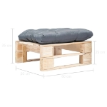 Divano da Giardino a Pallet e Cuscino Grigio Legno Naturale