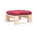 Divano da Giardino a Pallet e Cuscino Rosso in Legno Naturale