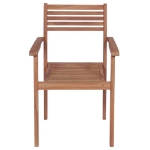 Sedie Giardino 4 pz con Cuscini Crema in Massello di Teak