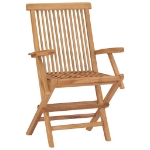 Sedie da Giardino 2 pz Cuscini Bianco Crema in Massello di Teak