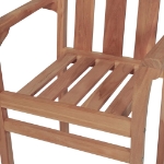 Sedie da Giardino 2 pz Cuscini Bianco Crema in Massello di Teak