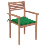 Sedie da Giardino Impilabili 8 pz con Cuscini Massello di Teak