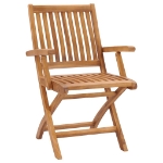 Sedie da Giardino Pieghevoli con Cuscini 4 pz Massello di Teak