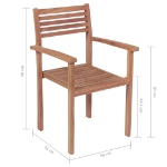 Sedie da Giardino Impilabili 8 pz in Legno Massello di Teak