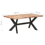 Tavolo da Pranzo 180x90x75 cm Legno Massello Finitura Sheesham