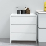 Credenza Bianco Lucido 70x41x75 cm in Truciolato