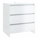 Credenza Bianco Lucido 70x41x75 cm in Truciolato