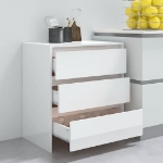 Credenza Bianco Lucido 70x41x75 cm in Truciolato