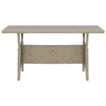 Tavolo da Giardino Grigio 130x70x66 cm in Polyrattan