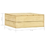 Tavolo da Giardino 75x75x31 cm in Legno di Pino Impregnato