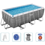 Bestway Set Piscina Power Steel Rettangolare 412x201x122 cm