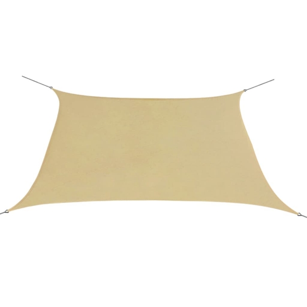 Parasole a Vela in Tela Oxford Quadrato 3,6x3,6 m Beige