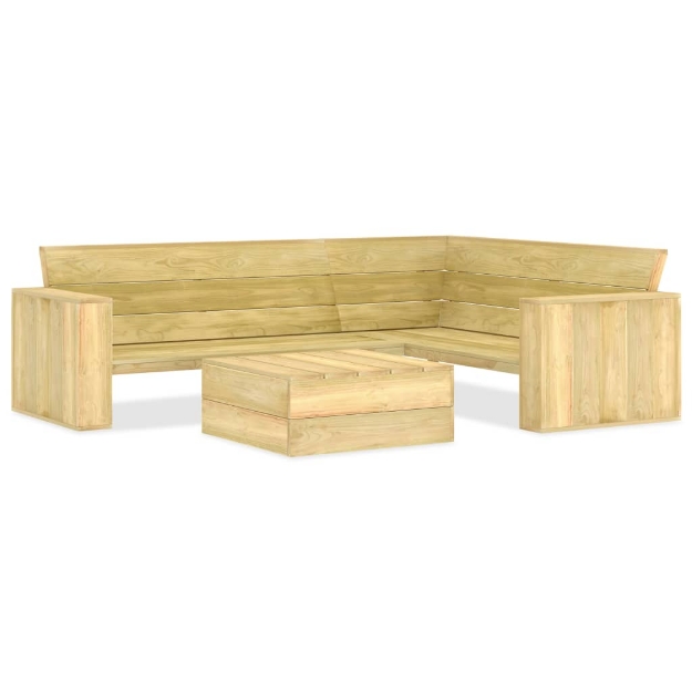 Set Divani da Giardino 2 pz in Legno di Pino Impregnato