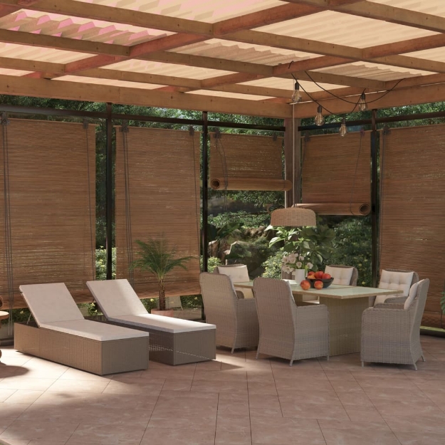 Set da Pranzo da Giardino 9 pz in Polyrattan Marrone