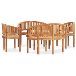 Set Salotto da Giardino 5 pz Design Curvo in Massello di Teak