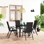 Set da Pranzo da Giardino 5 pz Nero