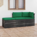 Set Divani da Giardino su Pallet 3 pz con Cuscini Massello Pino